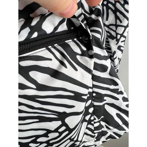 Nike Black White Printed 1/4 Zip Packable Lightweight Windbreaker Small - Picture 4 of 8